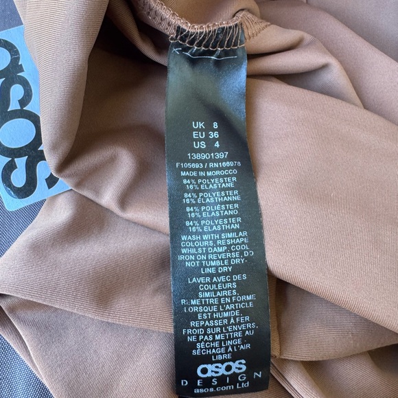 NWT Elegant Ruched Brown Dress - Picture 5 of 11